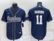 Wholesale Cheap Men's Dallas Cowboys #11 Micah Parsons Navy Blue Stitched Cool Base Nike Baseball Jersey