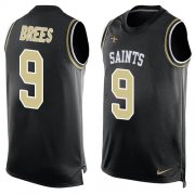 Wholesale Cheap Nike Saints #9 Drew Brees Black Team Color Men's Stitched NFL Limited Tank Top Jersey