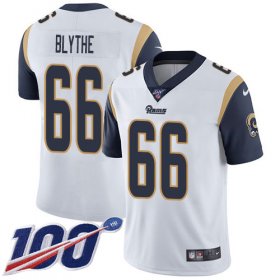 Wholesale Cheap Nike Rams #66 Austin Blythe White Men\'s Stitched NFL 100th Season Vapor Untouchable Limited Jersey