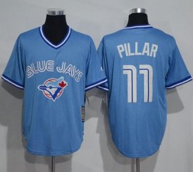 Wholesale Cheap Blue Jays #11 Kevin Pillar Light Blue Cooperstown Throwback Stitched MLB Jersey