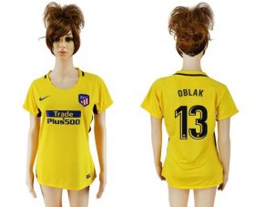 Wholesale Cheap Women\'s Atletico Madrid #13 Oblak Away Soccer Club Jersey