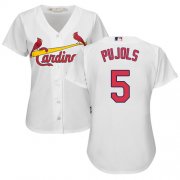 Wholesale Cheap Cardinals #5 Albert Pujols White Women's Fashion Stitched MLB Jersey