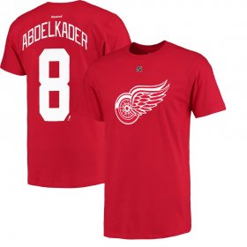 Wholesale Cheap Detroit Red Wings #8 Justin Abdelkader Reebok Name and Number Player T-Shirt Red