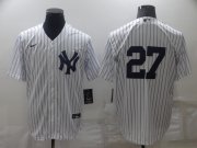 Wholesale Cheap Men's New York Yankees #27 Giancarlo Stanton White No Name Stitched MLB Nike Cool Base Jersey