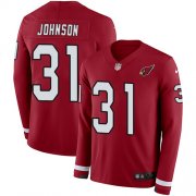 Wholesale Cheap Nike Cardinals #31 David Johnson Red Team Color Men's Stitched NFL Limited Therma Long Sleeve Jersey