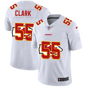 Wholesale Cheap Kansas City Chiefs #55 Frank Clark White Men\'s Nike Team Logo Dual Overlap Limited NFL Jersey