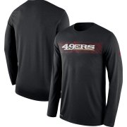 Wholesale Cheap San Francisco 49ers Nike Sideline Seismic Legend Long Sleeve T-Shirt Black