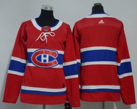 Wholesale Cheap Adidas Canadiens Blank Red Home Authentic Women\'s Stitched NHL Jersey