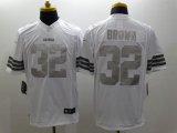 Wholesale Cheap Nike Browns #32 Jim Brown White Men's Stitched NFL Limited Platinum Jersey