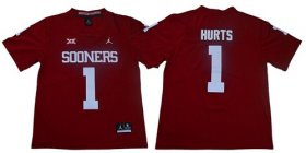 Wholesale Cheap Men\'s Oklahoma Sooners #1 Jalen Hurts Red Jordan Brand Limited Stitched College Jersey