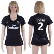 Wholesale Cheap Women's Paris Saint-Germain #2 T.Silva Sec Away Soccer Club Jersey
