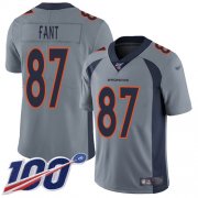 Wholesale Cheap Nike Broncos #87 Noah Fant Gray Men's Stitched NFL Limited Inverted Legend 100th Season Jersey