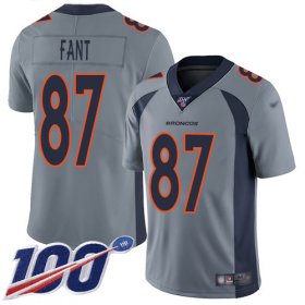 Wholesale Cheap Nike Broncos #87 Noah Fant Gray Men\'s Stitched NFL Limited Inverted Legend 100th Season Jersey