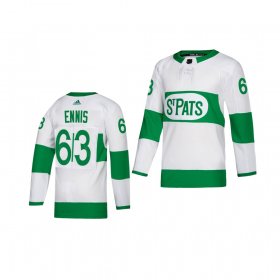 Wholesale Cheap Adidas Maple Leafs #63 Tyler Ennis White 2019 St. Patrick\'s Day Authentic Player Stitched Youth NHL Jersey