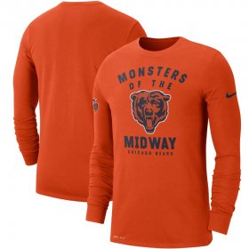 Wholesale Cheap Chicago Bears Nike Sideline Local Performance Long Sleeve T-Shirt Orange