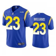 Wholesale Cheap Men's Los Angeles Rams #23 Kyren Williams Royal Vapor Untouchable Limited Stitched Football Jersey