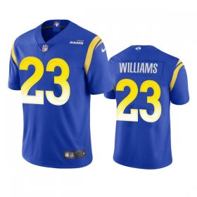 Wholesale Cheap Men\'s Los Angeles Rams #23 Kyren Williams Royal Vapor Untouchable Limited Stitched Football Jersey