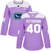 Wholesale Cheap Adidas Canucks #40 Elias Pettersson Purple Authentic Fights Cancer Women's Stitched NHL Jersey