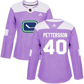 Wholesale Cheap Adidas Canucks #40 Elias Pettersson Purple Authentic Fights Cancer Women\'s Stitched NHL Jersey