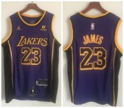 Cheap Lakers 23 Lebron James Purple Swingman Jersey