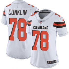 Wholesale Cheap Nike Browns #78 Jack Conklin White Women\'s Stitched NFL Vapor Untouchable Limited Jersey