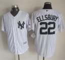 Wholesale Cheap Yankees #22 Jacoby Ellsbury White Strip New Cool Base Stitched MLB Jersey