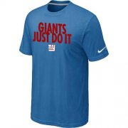 Wholesale Cheap Nike New York Giants Just Do It Light Blue T-Shirt