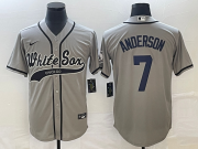 Wholesale Cheap Men's Chicago White Sox #7 Tim Anderson Grey Cool Base Stitched Baseball Jersey