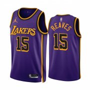 Wholesale Cheap Men's Los Angeles Lakers #15 Austin Reaves 2022-23 Purple Statement Edition Stitched Basketball Jersey