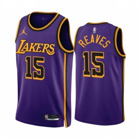 Wholesale Cheap Men\'s Los Angeles Lakers #15 Austin Reaves 2022-23 Purple Statement Edition Stitched Basketball Jersey
