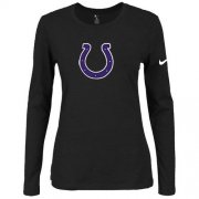 Wholesale Cheap Women's Nike Indianapolis Colts Of The City Long Sleeve Tri-Blend NFL T-Shirt Black-2