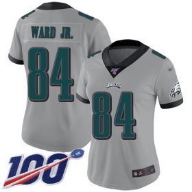 Wholesale Cheap Nike Eagles #84 Greg Ward Jr. Silver Women\'s Stitched NFL Limited Inverted Legend 100th Season Jersey