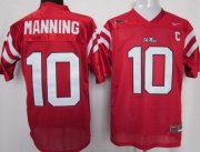 Wholesale Cheap Ole Miss Rebels #10 Eli Manning Red Jersey