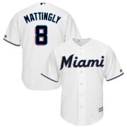 Wholesale Cheap Miami Marlins #8 Don Mattingly Majestic Home 2019 Cool Base Player Jersey White