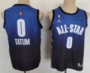Cheap Men's Boston Celtics #0 Jayson Tatum Navy Blue 2022 All Star 6 Patch Icon Sponsor Swingman Jersey