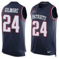 Wholesale Cheap Nike Patriots #24 Stephon Gilmore Navy Blue Team Color Men's Stitched NFL Limited Tank Top Jersey
