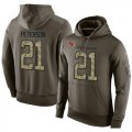 Wholesale Cheap NFL Men's Nike Arizona Cardinals #21 Patrick Peterson Stitched Green Olive Salute To Service KO Performance Hoodie