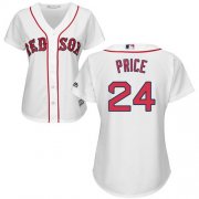 Wholesale Cheap Red Sox #24 David Price White Home Women's Stitched MLB Jersey