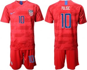 Wholesale Cheap USA #10 Pulisic Away Soccer Country Jersey