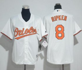 Wholesale Cheap Orioles #8 Cal Ripken White Cool Base Stitched Youth MLB Jersey