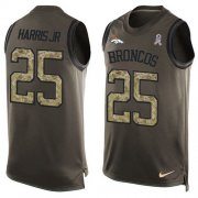Wholesale Cheap Nike Broncos #25 Chris Harris Jr Green Men's Stitched NFL Limited Salute To Service Tank Top Jersey