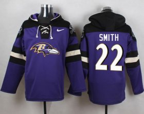 Wholesale Cheap Nike Ravens #22 Jimmy Smith Purple Player Pullover NFL Hoodie