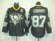 Wholesale Cheap Penguins #87 Sidney Crosby Black Ice Stitched NHL Jersey