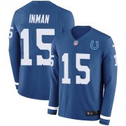 Wholesale Cheap Nike Colts #15 Dontrelle Inman Royal Blue Team Color Men's Stitched NFL Limited Therma Long Sleeve Jersey