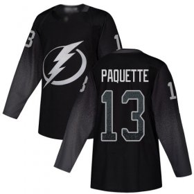 Cheap Adidas Lightning #13 Cedric Paquette Black Alternate Authentic Youth Stitched NHL Jersey