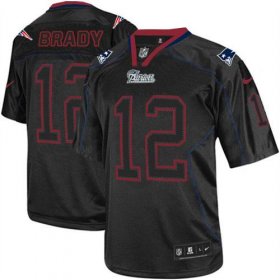 Wholesale Cheap Nike Patriots #12 Tom Brady Lights Out Black Men\'s Stitched NFL Elite Jersey