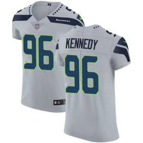 Wholesale Cheap Nike Seahawks #96 Cortez Kennedy Grey Alternate Men\'s Stitched NFL Vapor Untouchable Elite Jersey