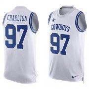Wholesale Cheap Nike Cowboys #97 Taco Charlton White Men's Stitched NFL Limited Tank Top Jersey