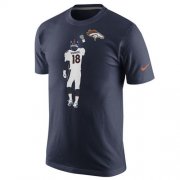 Wholesale Cheap Denver Broncos #18 Peyton Manning Nike Walkoff Name and Number T-Shirt Navy