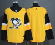 Wholesale Cheap Adidas Penguins Blank Gold Alternate Authentic Stitched NHL Jersey
